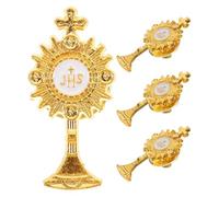 BELLIFFY Spilla da Bavero per Comunione in Lega di Zinco, Set da 4 Pezzi, Spilla Cattolica e Ragazzi, Accessorio Elegante per Abiti da Festa e Celebrazioni Religiose