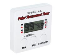 BELLIFFY Timer Conto alla Rovescia Digitale per Poker Compatto e Leggero con Capacità 99 Minuti 59 Secondi in Plastica Bianca per Giochi da Tavolo e Feste