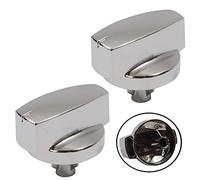Belling Manopola originale per forno 1000DF, per controllo temperatura, cappa, piano cottura, colore: argento/cromato, confezione da 1, 2, 3, 4, 5 o 6 manopole, 444445412, 444445413 Pack Quantity: 2