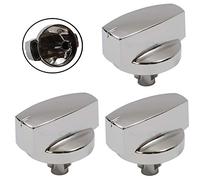 Belling Manopola originale per forno 1000DF, per controllo temperatura, cappa, piano cottura, colore: argento/cromato, confezione da 1, 2, 3, 4, 5 o 6 manopole, 444445412, 444445413 Pack Quantity: 3