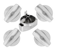 Belling, manopola per forno a gas o fornello color argento cromato Pack Quantity: 4