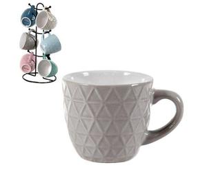 BELLINTAVOLA TAZZA CAFFE GEO PORCELLANA CON STAND SET 6 TAZZINE