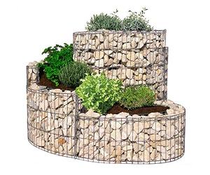 bellissa 95605 - Fioriera a Spirale per Erbe aromatiche, in Alluminio e Zinco, con gabbioni, Pellicola, 110 x 90 x 20/60 cm, per Esterni