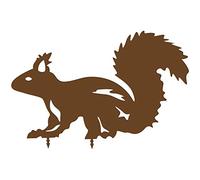 bellissa Diverse figure decorative in ruggine con animali - Decorazione a grandezza naturale da giardino, recinzione, scoiattolo, 30 x 20 x 0,15 cm