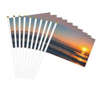 Bellissima bandiera portatile con stampa di alba oceano, bandiere versatili per feste, parate, decorazioni per le vacanze