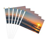 Bellissima bandiera portatile con stampa di alba oceano, bandiere versatili per feste, parate, decorazioni per le vacanze