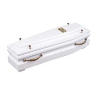 Bellissima bara in legno con croce e maniglie dorate Urna per ceneri funerarie
