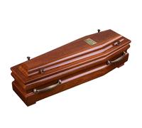 Bellissima bara in legno con croce e maniglie dorate Urna per ceneri funerarie