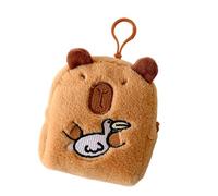 Bellissima borsa per monete Capybara per cambiare il portafoglio borsa per il fascino degli auricolari, sacchetto di immagazzinaggio di monete in peluche cartoni animati cambio animali domestici
