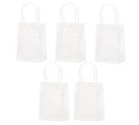Bellissima borsa tote in plastica trasparente con fondo quadrato confezione da 5