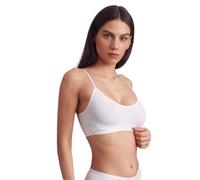 BELLISSIMA - Brassiere Made in Italy Comfort in Microfibra Elasticizzata - Spallino Sottile, Sostegno Senza Ferretto, Morbida e Traspirante, Bianco, L/XL