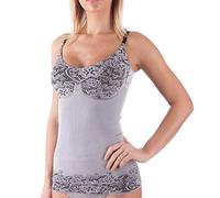 BELLISSIMA BY FAP Canotta Slim&Chic - Modellante con spallini Regolabili (Ghiaccio, LXL)