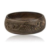 Bellissima ciotola decorativa in legno di mango fatta a mano, 15,2 x 5,1 cm, per servire frutta secca, patatine fritte, tavolino da caffè, espositore per chiavi per alimenti, per cucina, soggiorno