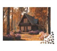 Bellissima e accogliente baita nel Foresta Jigsaw Puzzle 1000pcs (75x50cm) Adulti Puzzle Gioco EduGattoivo Decorazioni Per La Casa