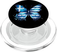 Bellissima farfalla blu con bandiera greca, design Grecia PopSockets PopGrip per MagSafe