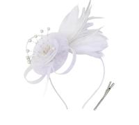 Bellissima fascia per capelli con piume di rosa, design vintage, elegante accessorio per capelli da sera, ideale per vestire abiti con rose