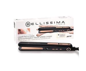 Bellissima Imetec Creativity Ceramic & Tourmaline, Piastra Per Capelli, Liscio O Mosso, Rivestimento In Ceramica E Tormalina, Regolazione Temperatura Da 150-230°C, Riscaldamento Rapido