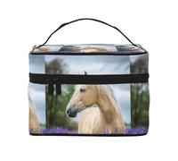 Bellissima lavanda di cavallo Palomino, Borsa per il trucco Borsa per cosmetici Borsa da toilette da viaggio portatile Astuccio per matite Astuccio da toilette