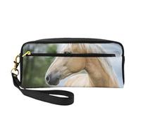 Bellissima lavanda di cavallo Palomino, Borsa per il trucco Borsa per cosmetici Borsa da viaggio portatile da toilette Astuccio in pelle per donne e ragazze