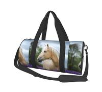 Bellissima lavanda di cavallo Palomino, Borsone da viaggio di grande capacità Borsa rotonda Borsa da viaggio sportiva Borsa da viaggio Borsa da fitness