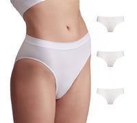 BELLISSIMA Slip Donna in Microfibra Elasticizzata Art. 014 3 Pezzi Misura e Colore a Scelta (S/M, Bianco)