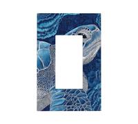 Bellissima piastra frontale per interruttore della luce a forma di tartaruga marina blu e bianca, copertura a bilanciere singolo, 1 banda, decorazione per presa di casa, cucina, camera da letto, bagno