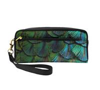 Bellissima piuma di pavone, Borsa per il trucco Borsa per cosmetici Borsa da viaggio portatile da toilette Astuccio in pelle per donne e ragazze