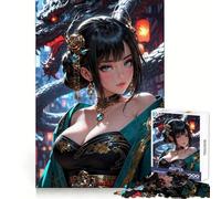 Bellissima ragazza con il drago - Puzzle da 1000 pezzi per adulti, stimolante per la mente, rilassante e con incastro perfetto (38x26cm)