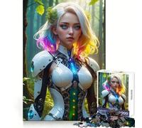 Bellissima ragazza cyborg nella foresta - Puzzle per adulti - 1000 pezzi - Esercizio intelligente - Leggero divertimento - Bordi precisi - Regalo per le vacanze (50x75cm)