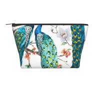 Bellissima stampa di fiori di pavone, Borsa da toilette Borsa per trucco Borsa per cosmetici Borsa da toilette da viaggio portatile