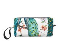 Bellissima stampa di fiori di pavone, Borsa per il trucco Borsa per cosmetici Borsa da toilette da viaggio portatile Borsa per trucco Organizer