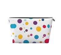 Bellissima trousse da viaggio in pelle a pois con cerniera, borse per cosmetici donna, piccola il trucc
