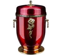 Bellissima urna crematoria in metallo rosso per le ceneri - Urna funeraria