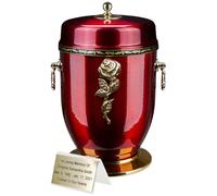 Bellissima urna crematoria in metallo rosso per le ceneri - Urna funeraria