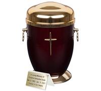 Bellissima urna di cremazione in metallo rosso per le ceneri - Urna funeraria a