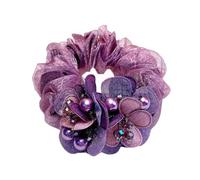 Bellissime corde per capelli Bling Pearl Flower Scrunchie Trasparenza Coda di cavallo Elastici Copricapo W4T7 Cravatte per capelli Organza
