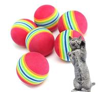 Bellissime palline da arcobaleno per animali domestici, giocattolo per gatti, 3,5 cm, 10 pezzi, elegante e popolare alla moda