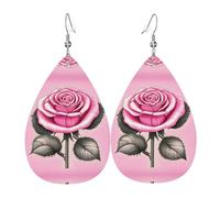 Bellissime rose rosa orecchini in pelle a forma di goccia sono un accessorio lussuoso e alla moda adatto per le donne, mostrando fascino individuale.