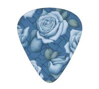 Bellissime rose su sfondo blu Plettri per chitarra, set da 12 pezzi, tre diversi spessori per chitarra elettrica acustica e altri strumenti