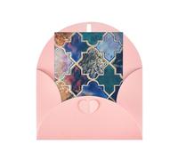 Bellissimi biglietti con stampa a colori con buste, chiusura verticale con fibbia in bianco perla per imballaggio di auguri di festa