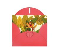 Bellissimi biglietti di auguri con stampa di uccelli tropicali del paradiso, buste incluse, biglietti di auguri vuoti per matrimoni, eventi, compleanni
