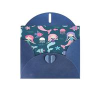 Bellissimi biglietti di auguri con stampa sirena con buste, vacanze, compleanni, matrimoni e tutte le occasioni