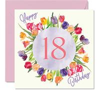 Bellissimi biglietti di compleanno donne bouquet di tulipani acquerelli biglietto di auguri sua figlia nipote sorella regalo di compleanno 145mm grazioso biglietto di auguri