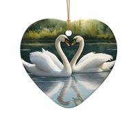 Bellissimi cigni bianchi sul lago, decorazione per albero di Natale, calza della Befana, idea regalo festiva, regalo per gli amici