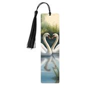 Bellissimi cigni bianchi sul lago stampa segnalibri in legno bellissimi accessori per notebook per uomini donne amanti dei libri