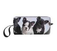 Bellissimi cuccioli di bulldog francese, Borsa per il trucco Borsa per cosmetici Borsa da toilette da viaggio portatile Borsa per trucco Organizer