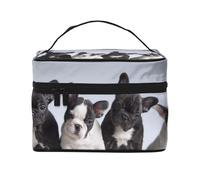 Bellissimi cuccioli di bulldog francese, Borsa per il trucco Borsa per cosmetici Borsa da viaggio portatile da viaggio Astuccio per matite
