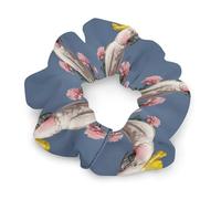 Bellissimi elastici per capelli da donna con motivo cacatua e fiori, non danneggiano i capelli, morbidi elastici con motivi stampati alla moda, fasce per capelli in raso per coda di cavallo, chignon