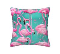 Bellissimi fenicotteri rosa eccezionali cuscini quadrati, versatili cuscini decorativi di arte della sabbia, spazi