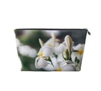 Bellissimi fiori bianchi di frangipani scia di plumeria, Borsa da toilette Borsa per trucco Borsa per cosmetici Borsa da toilette da viaggio portatile